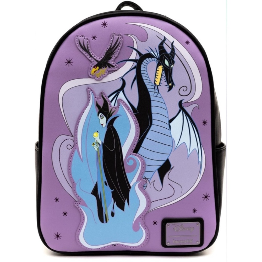 RARE❗️NWT LOUNGEFLY Disney Sleeping Beauty Maleficent Mini Backpack Bag Villains